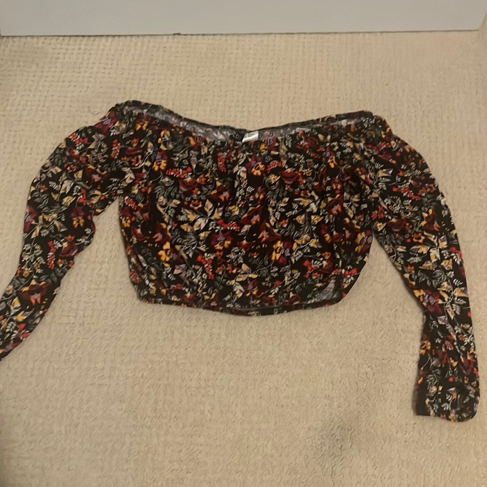 Divided floral crop top